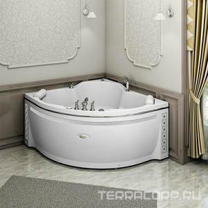 Ванна акриловая "СОРРЕНТО 2", 1400х1400, подголовник - 2 шт., каркас в компл., БЕЗ панели и слива-перелива, ZZ Radomir Сорренто 1-01-0-0-1-038