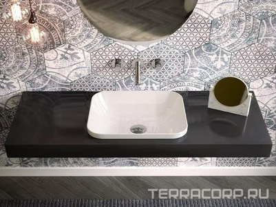 Раковина встраиваемая в столешницу сверху, прямоугольная 430х370мм, без отв. д/смесит., без перелива, (цв. белый),  ZZ ArtСeram Glo Evolution GIL006 01; 00