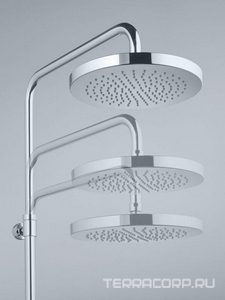 Душевой гарнитур со смесителем для душа, верхний душ 200мм, душ лейка, душ.шланг 1600мм, хром Kludi Logo 6808505-00