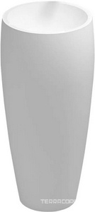 Раковина 470х470хh900мм, напольная, круглая, без отв.д/смес и перел., литой камень S-Stone матов. цв.белый, донный клапан Up&Down в компл.,  03 ZZ Salini Alda 130321M