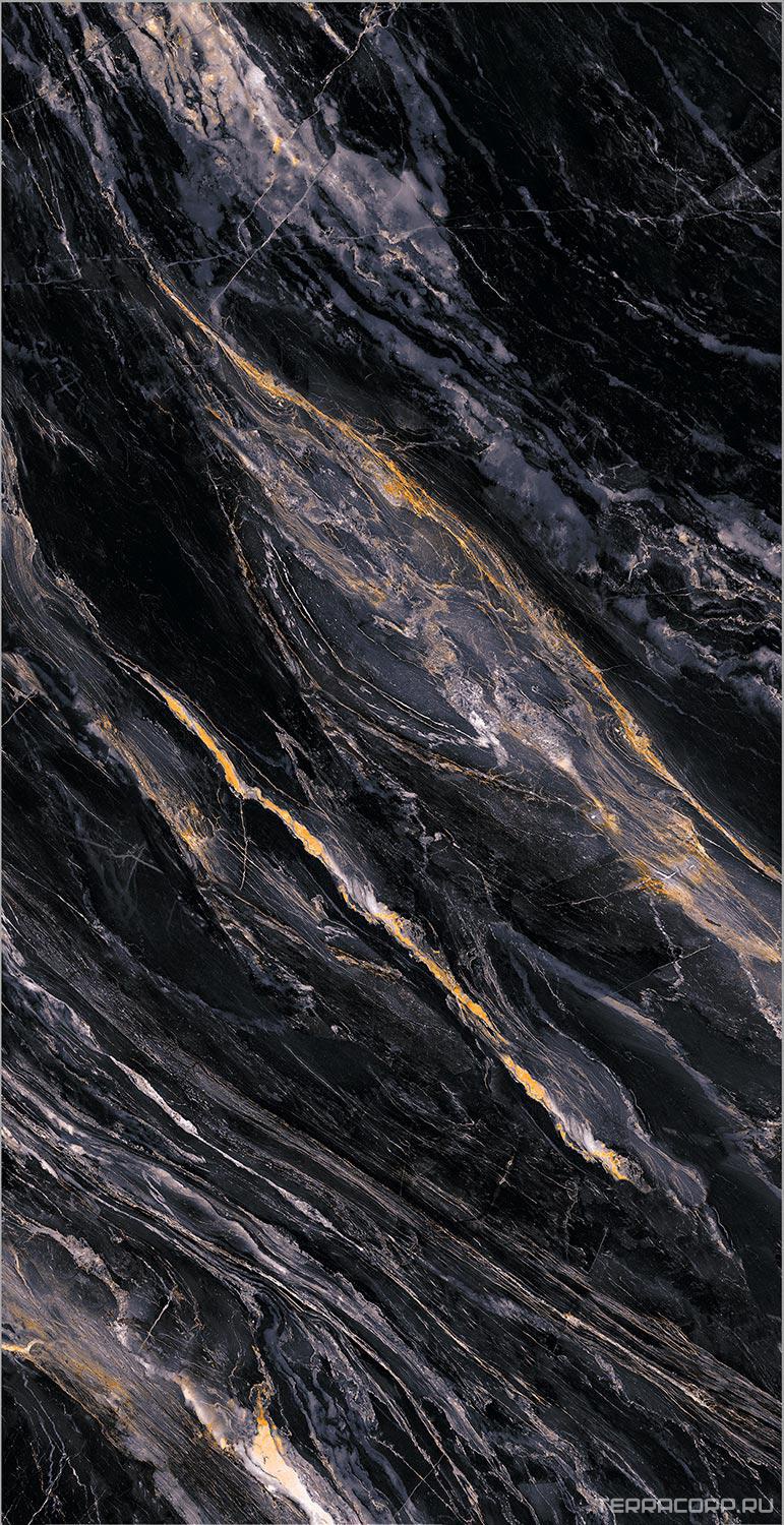 Керамогранит Fusure Ceramic Ariostocratic Style Light Luxury FSS12050 Pol 60x120 Черный, фото 6