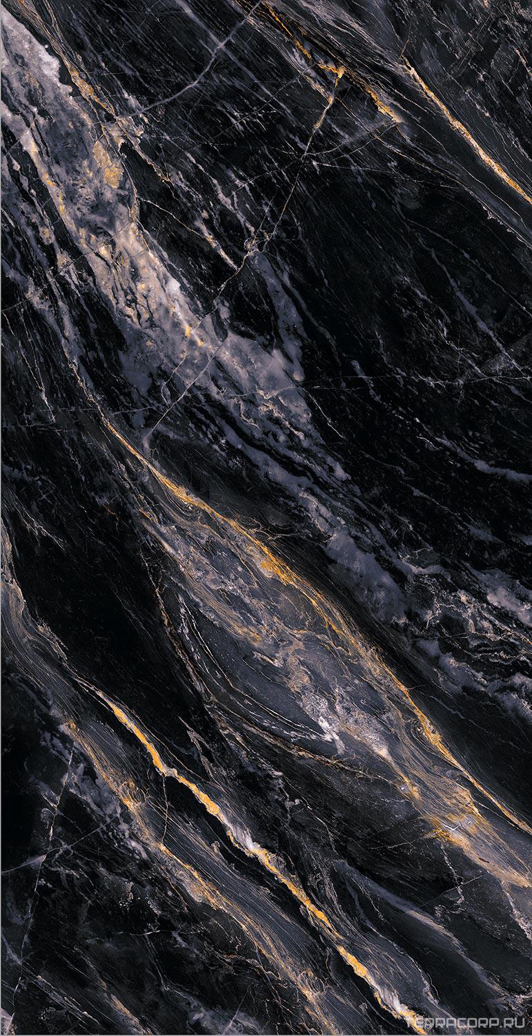 Керамогранит Fusure Ceramic Ariostocratic Style Light Luxury FSS12050 Pol 60x120 Черный, фото 3
