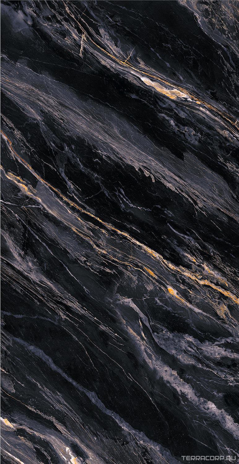 Керамогранит Fusure Ceramic Ariostocratic Style Light Luxury FSS12050 Pol 60x120 Черный, фото 4