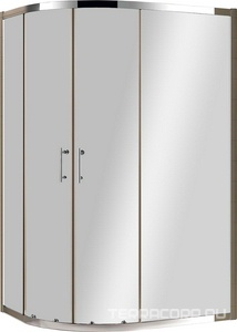 Душ.уголок 1200х900хh1900мм,R550,ассиметричный, 2 раздвижн.двери с 2 непод.сегм, Правый/Левый, вход 520мм,(стекл.прозрачн.6мм, фурнит.цв.хром),  ZZ Cezares Eco ECO-O-RH-2-120/90-C-Cr