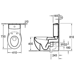 Бачок для унитаза, смыв 3/6л., подвод воды снизу, кнопка смыва цв.хром, (R2 Star white cer +),  ZZ Villeroy & Boch Hommage 7721A1R2