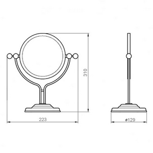 Зеркало косметическое, настольное , 3х кратное увеличение, (цв.бронза),  ZZ Migliore Mirella 17171