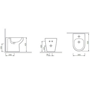 Биде напольное, , h420*520*350 мм, белое ZZ AMPM Spirit C703111WH