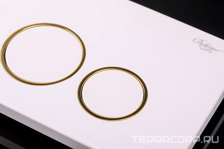 Кнопка для инсталляции, пластик, цв. белый /золото, круглые клавиши ZZ Boheme black 660