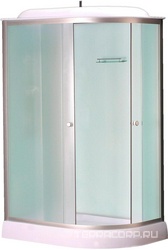 Душевая кабина 120х80х215 c крышей , низкий поддон 13 см, сифон в компл, стекло 4 мм белое матовое, профиль хром, , ZZ