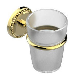 Стакан настенный, стекл. с металл. держателем (цв. латунь (Luxbrass))  ZZ THG Versailles G14-D03-00536