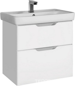 Тумба подвесная  60см., 2 ящика, БЕЗ раковины, цв.белый ZZ Dreja Q 99.0001