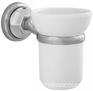 Стакан настенный (держатель цв.хром, керамика),  ZZ Andrea Catarina CAK420 CR