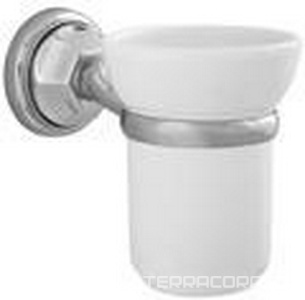 Стакан настенный (держатель цв.хром, керамика),  ZZ Andrea Catarina CAK420 CR