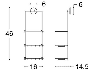 Полочка-решетка для душа (цв. бронза),  ZZ Gaia Lincoln AMLN20 BR
