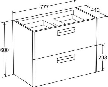 Тумба подвесная GAP 77,7*41,2*60 см, цвет виноград, с 2 выдвижными ящиками ZZ Roca Gap ZRU9302740