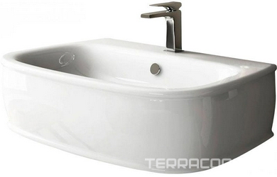 Раковина 720х500хh200мм, с 1 отв.д/смесит., с переливом, (цв. белый), Azuley XX