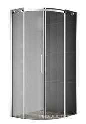 Душевое ограждение 800x800х1950мм, 2 раздвижных двери, 2 неподвижных секции, (стекло прозрачн.8мм, фурн.цв.хром), Acqua ZZ