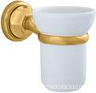 Стакан настенный (держатель цв.залото, керамика),  ZZ Andrea Catarina CAK420 ORO