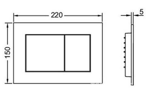 Панель смыва с двумя прямоуг.клавишами, для застеного модуля д/унитаза, (цв.черный матовый), TECESpring, ЗАПЧАСТЬ ZZ Tece TECEspring 9940202