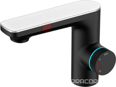 Смеситель для раковины Berges  076002, сенсорный, с термостатом БЕЗ донного клапана, подсветка, цв. черный ZZ Berges Morans 076002