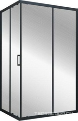 Душевое ограждение ZA-F, 90x70x200 мм,  профиль мат.черный, стекло прозрачное, с покрытием BriteGuard, ZZ