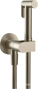 Гигиенический душ, (комплект: лейка с кнопкой, шланг кронштейн с подводом воды и перекр.вентилем), кругл.(цв. brush nikel) 3M ZZ 3M Showers 6565 JJ