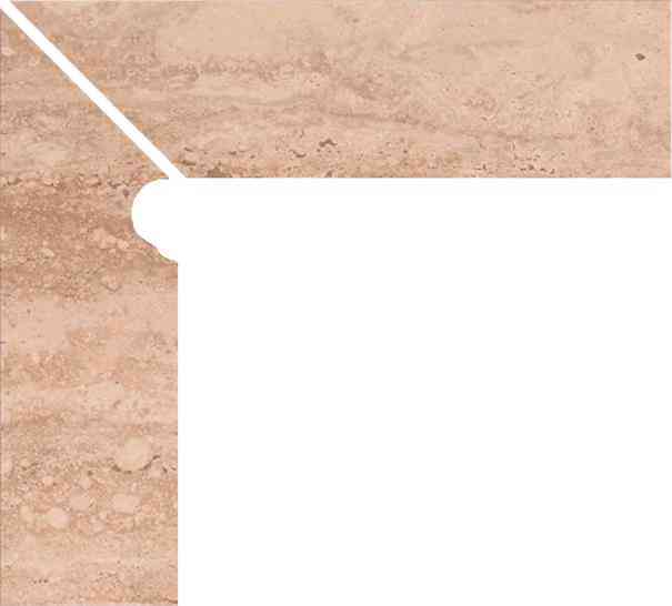 Zanquin Redondeado Travertino Beige Dcha (Right) Liso ZZ 8x39.3/9,5x39.3