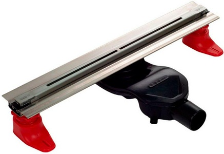 Душевой желоб 550 мм, с щелевой решеткой из нерж.стали, поворотный сифон d-50 мм, гидрозатвор затвор ZZ Berges SUPER line 090180