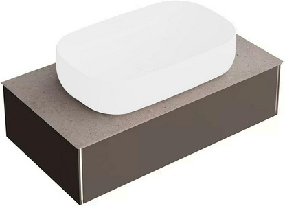 Тумба подвесная 90 см, 1 выдвижных ящика, БЕЗ столешницы и раковины, цв. вечерний серый матовый Kerama Marazzi Magica MA.90.1\EGR.M