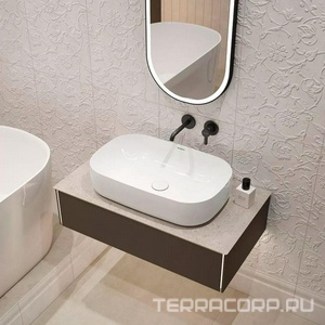 Тумба подвесная 90 см, 1 выдвижных ящика, БЕЗ столешницы и раковины, цв. вечерний серый матовый Kerama Marazzi Magica MA.90.1\EGR.M