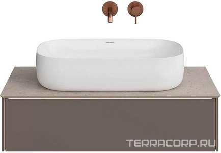 Тумба подвесная 90 см, 1 выдвижных ящика, БЕЗ столешницы и раковины, цв. вечерний серый матовый Kerama Marazzi Magica MA.90.1\EGR.M