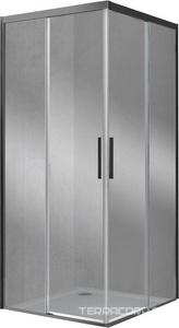 Душевой уголок 900x900хh1950мм, квадратн., раздвижные двери, (стекло прозрачное 6мм Easy Clean, фурн.цв.вороненая сталь),  ZZ Vincea Soft VSS-3SO900CLGM