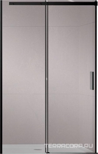 Дверь для душа, в нишу 1200хh2000мм, раздвиж, 1 дверь, 1 неподв.секция, правая/левая, (стекло прозрач.8мм Easy Clean, фурн.цв.черный матовый),  ZZ Vincea Dice VDS-4D120CLB