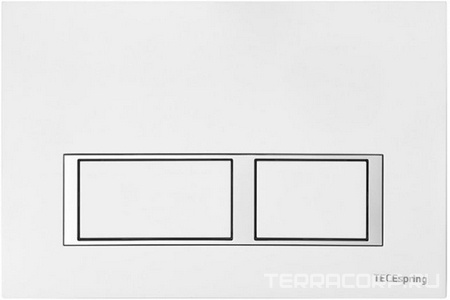 Панель смыва с двумя прямоуг.клавишами, для застеного модуля д/унитаза, (акрил цв.белый),  square ZZ Tece TECEspring S240850