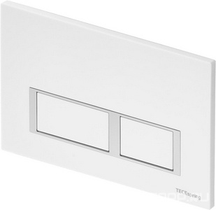 Панель смыва с двумя прямоуг.клавишами, для застеного модуля д/унитаза, (акрил цв.белый),  square ZZ Tece TECEspring S240850