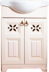 Тумба напольная угловая ""-60 см, БЕЗ раковины, цвет бежевый дуб ZZ Бриклаер Кантри 