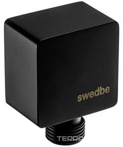 Шланговое подсоединение, квадр., 1/2, (цв.черный матовый), Platta ZZ Swedbe platta 5508B