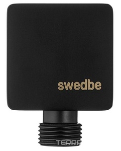 Шланговое подсоединение, квадр., 1/2, (цв.черный матовый), Platta ZZ Swedbe platta 5508B