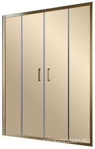 Дверь в нишу , 180*200 см, двухстворчатая раздвижная, профиль бронза, стекло бронза, ПОКРЫТИЕ BriteGuard, ZZ Vegas Glass Z2P Z2P 180 05 05