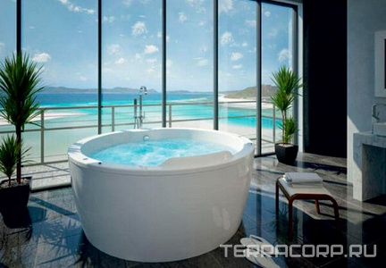 Ванна акриловая отдельностоящая Акватек "Аура" 180x180x57,5 см, БЕЗ ручек (приобр. отдельно), слив-перелив и каркас в компл, ZZ Акватек аура AUR180-0000033