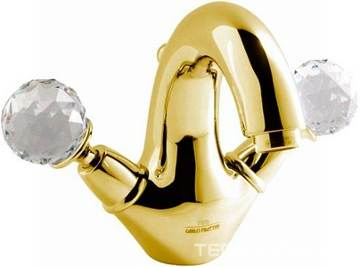 Смеситель для раковины, с д/к, (цв.золото),  ZZ Fima Carlo Frattini Elizabeth Chic F5091/2COR