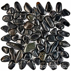 Мозаика Мастера Керамики Glass 264 из гальки Blaсk stone (чип произвольный) 30,5х30,5 n/a 