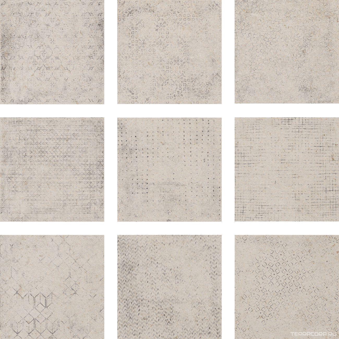 Керамогранит Serenissima Riabita il cotto Inserto Fabric Shabby Chic (9pz) 40x40 Серый, фото 3