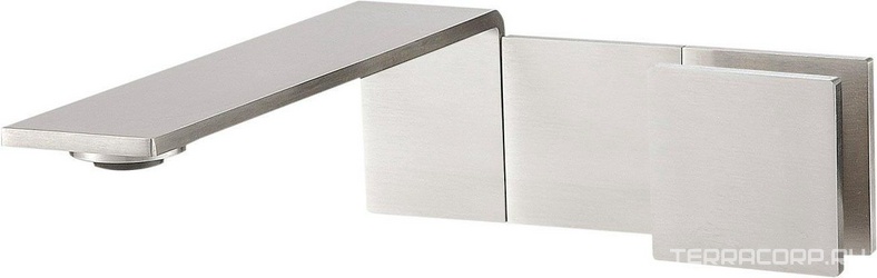 Смеситель для раковины, встраиваемый в стену, 1 ручк. вертик., излив 196мм, (цв. тертая сталь), 5mm ZZ