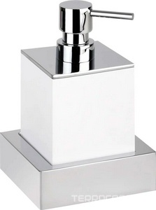 Дозатор для жидкого мыла, настенный, (цв.хром/белый мат.),  ZZ Bemeta Gamma 145509012