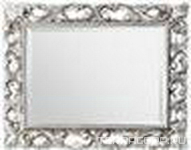 Зеркало прямоуг. в дерев. резной раме 74х95см, (цв. arg/antico/mat), крепёж в компл.,  ZZ TW Collection Barocco TW030arg/antico/mat
