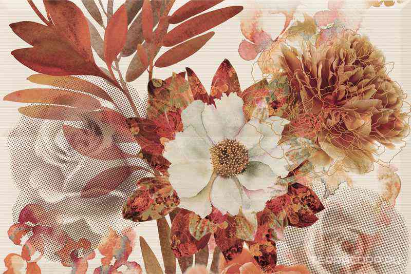 Com.Savage Flowers Marron 01 XX |30x45