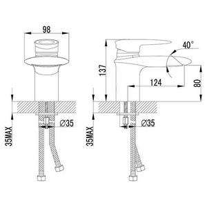 Смеситель для умывальника Status, без донного клапана, хром Lemark Статус LM4446C