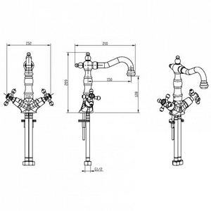 Смеситель для раковины Boheme Royal Cristal 312 латунь/хрусталь, БЕЗ донного клапана, цв. бронза глянец, ZZ Boheme royal cristal 312-Royal/CRST