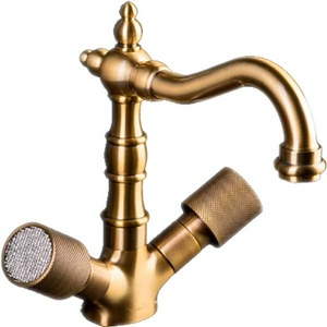 Смеситель для раковины Boheme Royal Cristal 312 латунь/хрусталь, БЕЗ донного клапана, цв. бронза глянец, ZZ Boheme royal cristal 312-Royal/CRST
